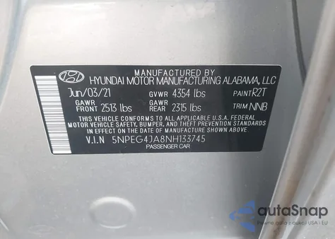 2022 Hyundai Sonata Se from USA, damaged, VIN 5NPEG4JA8NH133745